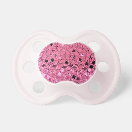 Shiny Metallic Girly Pink Diamond Sissy Sassy Pacifier (Front)