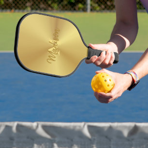 Shiny Metallic Gold Texture Pickleball Paddle