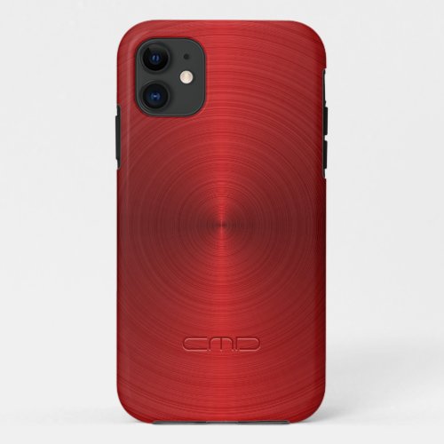 Shiny Metallic Red Design Stainless Steel Look iPhone 11 Case