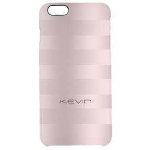 Shiny Metallic Rose-gold Stripes Pattern 3 Clear iPhone 6 Plus Case