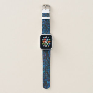 Shiny metallic vibrant blue abstract apple watch band