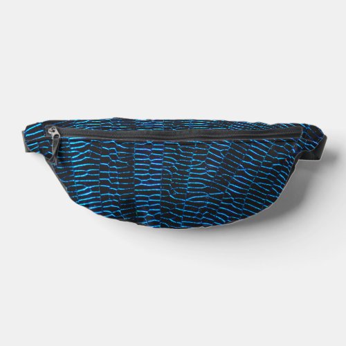 Shiny metallic vibrant blue geometric abstract fanny pack