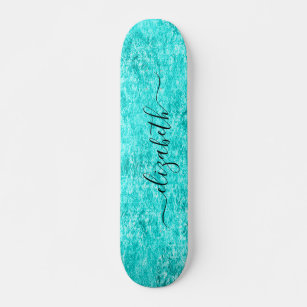 Shiny Mint Green Personalized Skateboard