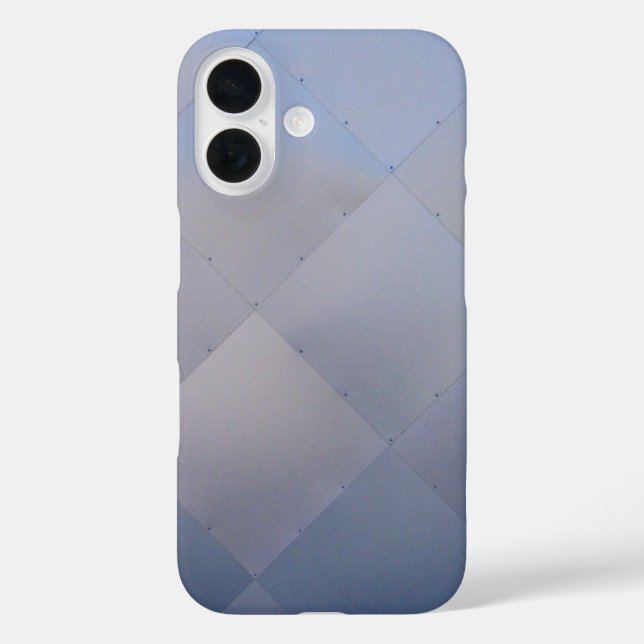 Shiny Modern Checkered Metal Blue Case-Mate iPhone Case (Back)