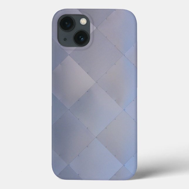 Shiny Modern Checkered Metal Blue Case-Mate iPhone Case (Back)