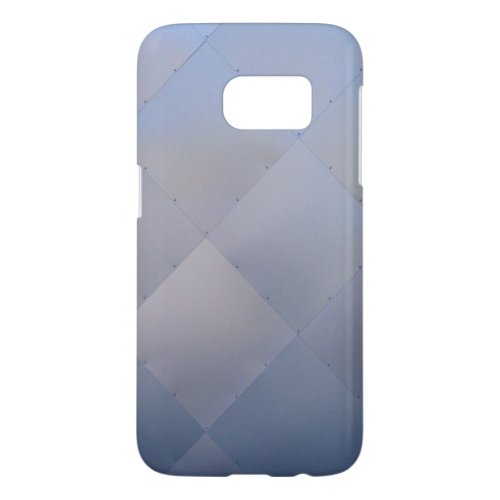 Shiny Modern Checkered Metal Blue Samsung Galaxy S7 Case