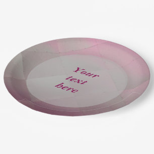 Shiny Modern Checkered Metal Pink any Text Paper Plates