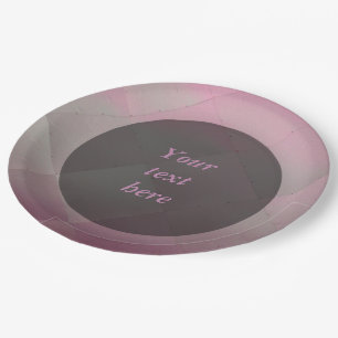 Shiny Modern Checkered Metal Pink any Text Paper Plates