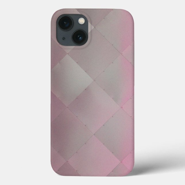 Shiny Modern Checkered Metal Pink Case-Mate iPhone Case (Back)