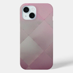 Shiny Modern Checkered Metal Pink iPhone 15 Case