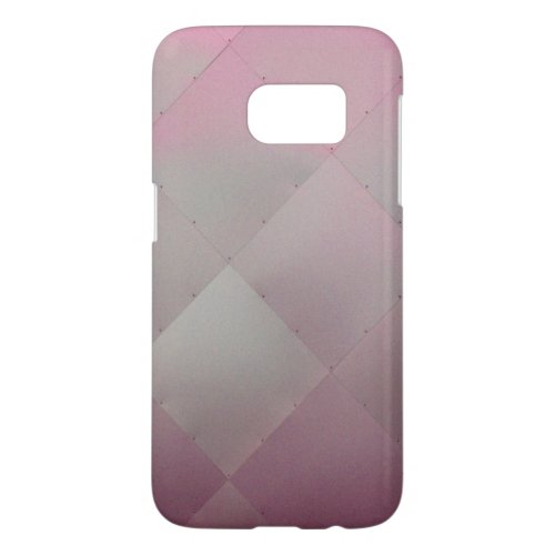 Shiny Modern Checkered Metal Pink Samsung Galaxy S7 Case