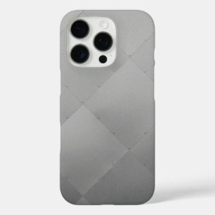 Shiny Modern Checkered Metal Silver iPhone 16 Pro Case