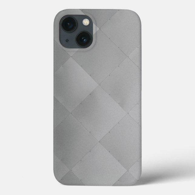 Shiny Modern Checkered Metal Silver Case-Mate iPhone Case (Back)