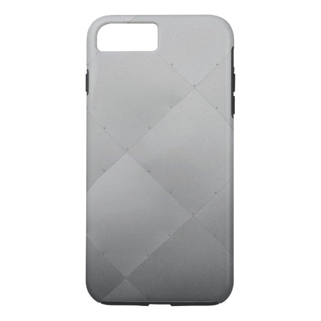Shiny Modern Checkered Metal Silver Case-Mate iPhone Case (Back)
