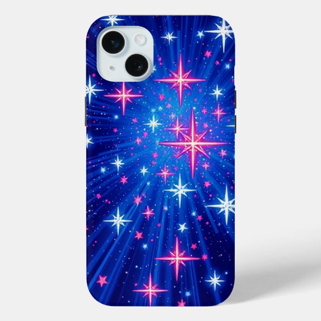 Shiny Multi Stars with Blue Rays  Mobile Case-Mate iPhone Case (Back)