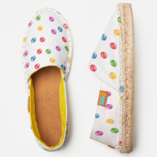 Shiny Multicolor Polka Dots Any Color Background Espadrilles