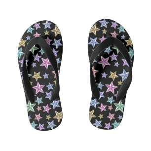 Shiny Multicolor Stars Kid's Flip Flops