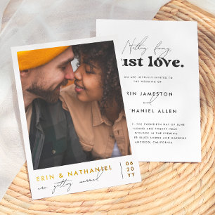 Shiny Nothing Fancy Just Love Retro Wedding Foil Invitation