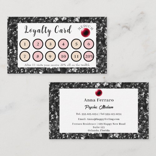 Shiny Obsidian & Red Crystal Ball Loyalty Card