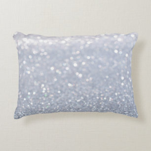 shiny of silver glitter abstract background accent pillow