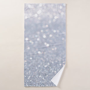 shiny of silver glitter abstract background bath towel