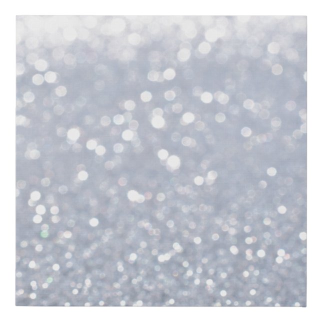 shiny of silver glitter abstract background faux canvas print (Front)