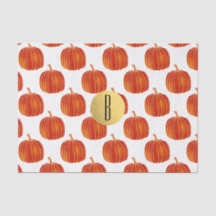 Shiny Orange Autumn Pumpkin Gold Glam Custom Party Tissue Paper