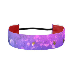 Shiny Pink Blue Background Athletic Headband