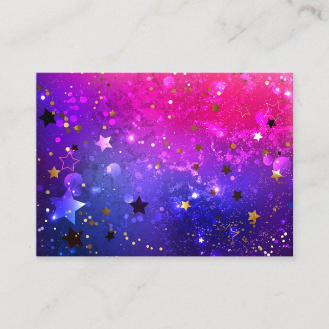 Shiny Pink Blue Background Business Card (Front)