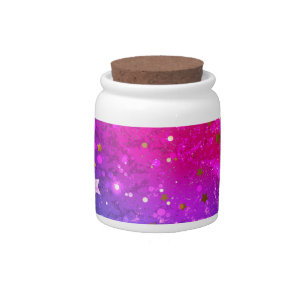 Shiny Pink Blue Background Candy Jar