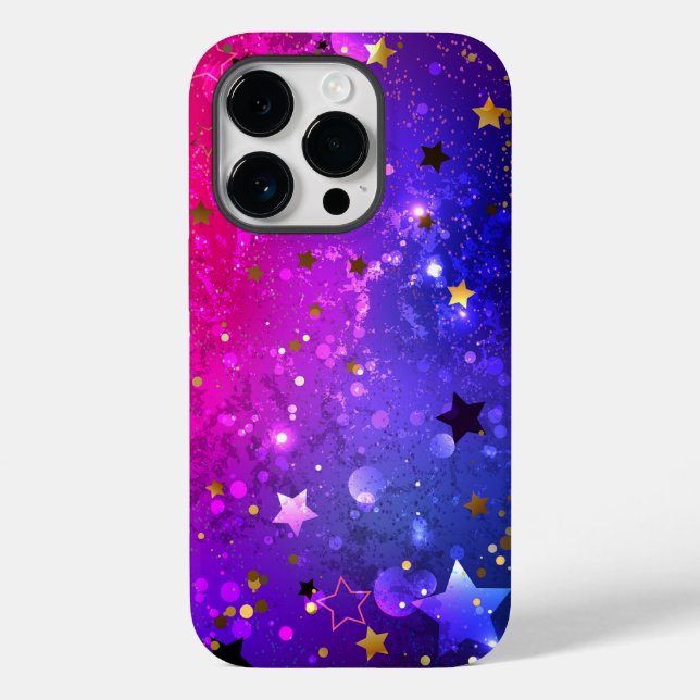 Shiny Pink Blue Background Case-Mate iPhone Case (Back)