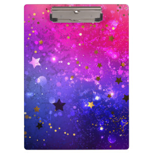 Shiny Pink Blue Background Clipboard