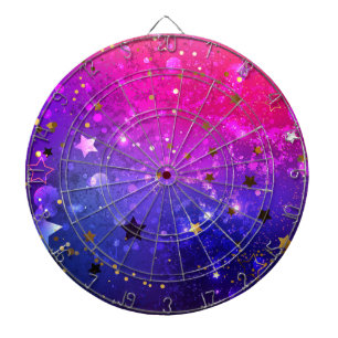 Shiny Pink Blue Background Dart Board
