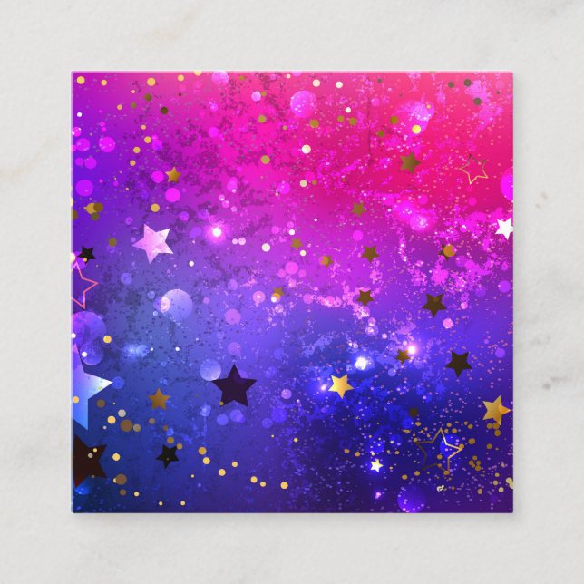 Shiny Pink Blue Background Discount Card (Front)