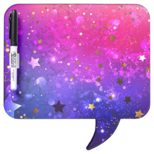 Shiny Pink Blue Background Dry Erase Board