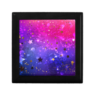Shiny Pink Blue Background Gift Box