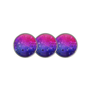 Shiny Pink Blue Background Golf Ball Marker