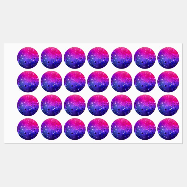 Shiny Pink Blue Background Kids' Labels (Sheet)