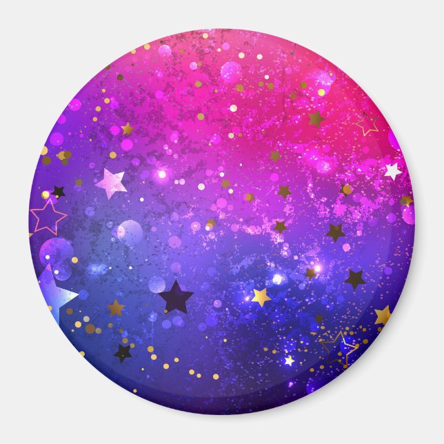 Shiny Pink Blue Background Magnet (Front)
