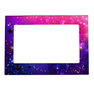 Shiny Pink Blue Background Magnetic Frame
