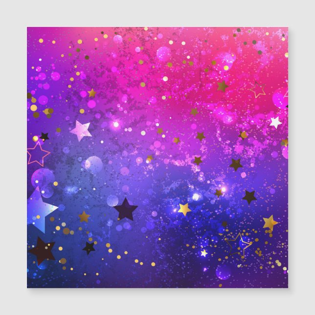 Shiny Pink Blue Background Magnetic Invitation (Front)