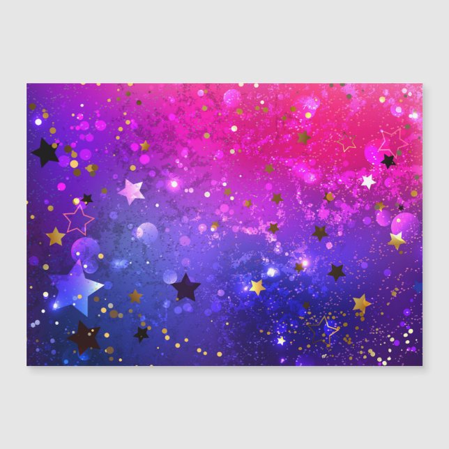 Shiny Pink Blue Background Magnetic Invitation (Front)