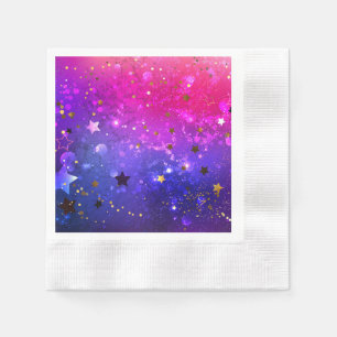 Shiny Pink Blue Background Napkins