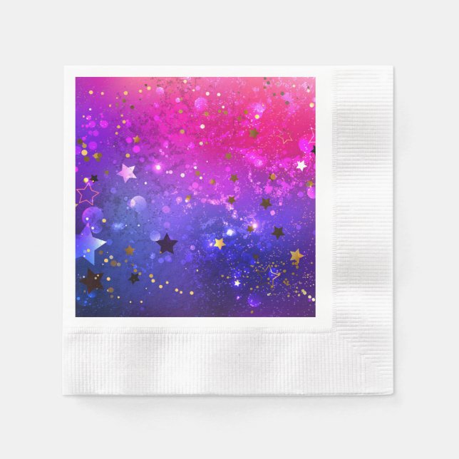 Shiny Pink Blue Background Napkins (Front)