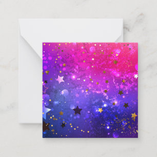 Shiny Pink Blue Background Note Card