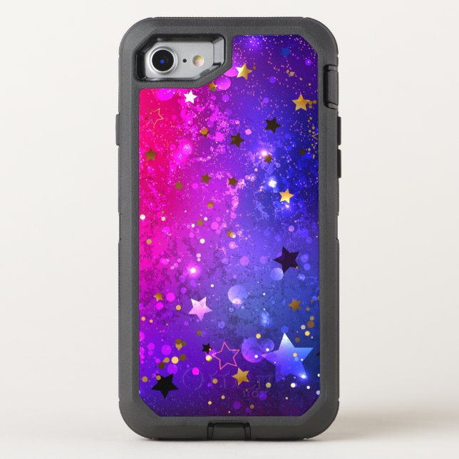 Shiny Pink Blue Background Otterbox iPhone Case (Back)