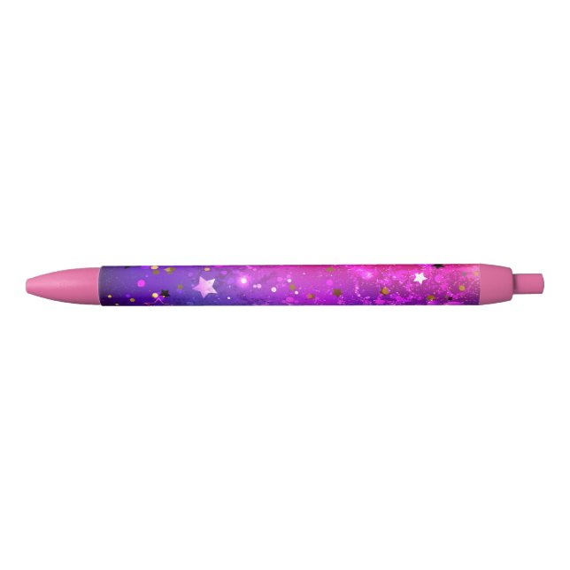 Shiny Pink Blue Background Pen (Front)