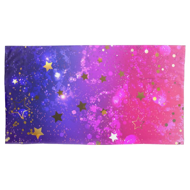 Shiny Pink Blue Background Pillow Case (Front-Left)