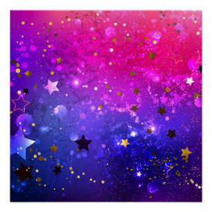 Shiny Pink Blue Background Poster
