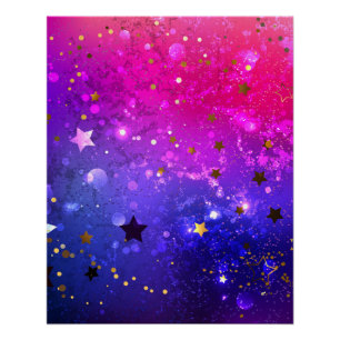 Shiny Pink Blue Background Poster